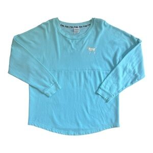 PINK Victoria’s Secret Varsity Crew  “ Love Pink” in Gold Sweatshirt  M Women